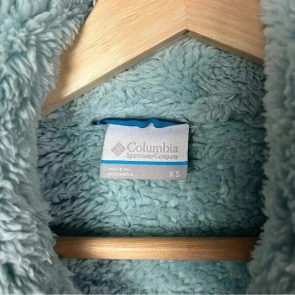 Columbia Fast Beauty High Pile Stone Light Blue Full Zip Fleece Jacket XS - Picture 3 of 4